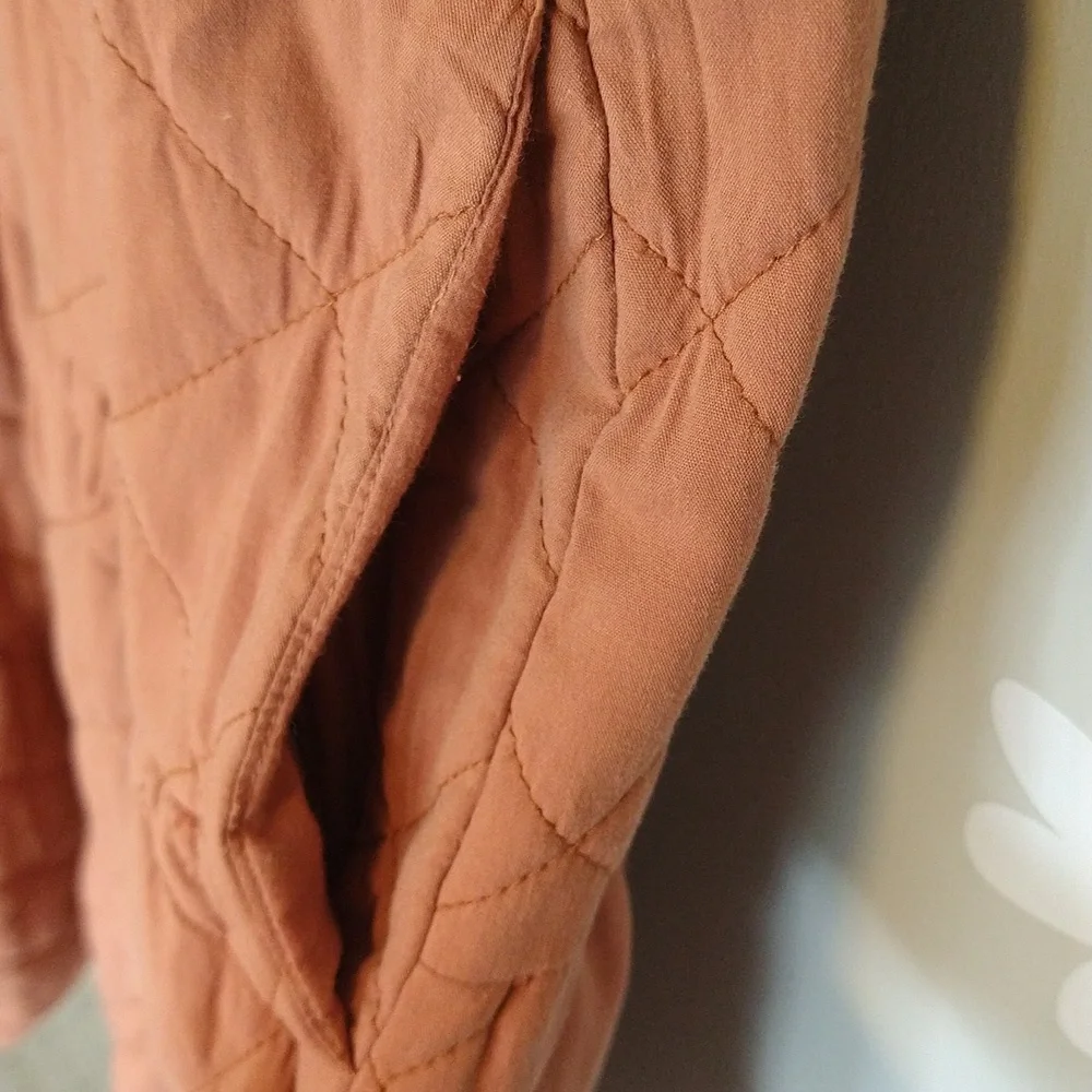 Madewell Quilted Aidy Square-Neck Puffed Sleeve Tiered Midi Dress Warm Umber - Picture 12 of 16